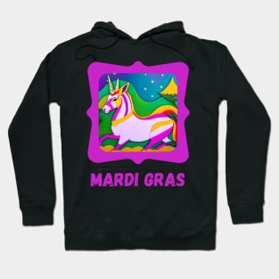 Mardi Gras Colorful Unicorn Hoodie